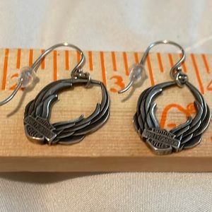 Harley Davidson authentic steeling silver pierced earrings “bar& shield” design